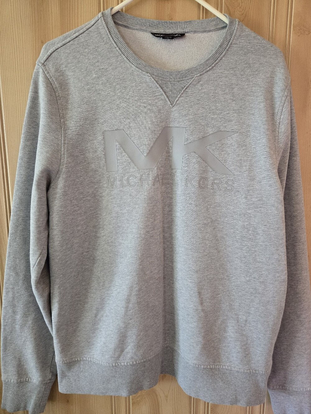 Michael Kors Men’s Light Gray MK Logo Crewneck Sweatshirt Mens L